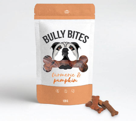 Bully Bits Turmeric & Pumpkin CBD treats for Dogs by Miss Envy product image