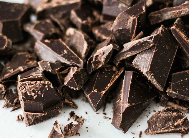 visualizes a source of anandamide-boosting flavonoids: dark chocolate