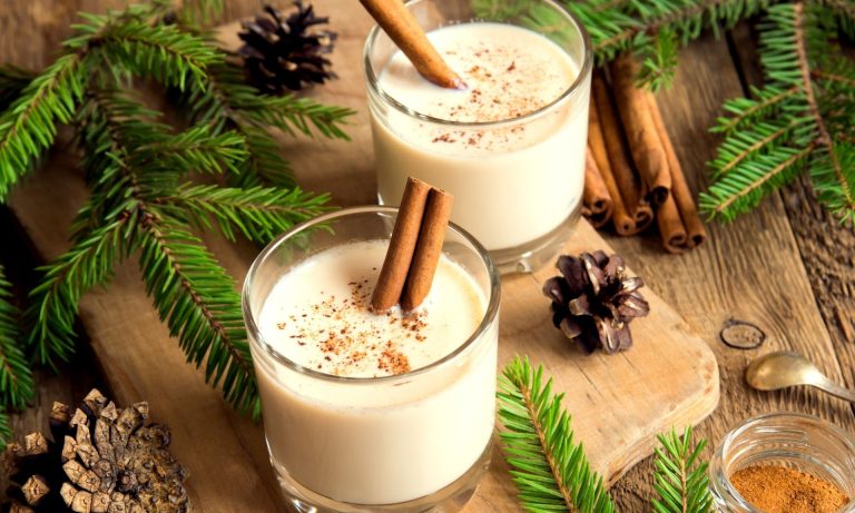 cbd eggnog recipe, image of prepared drink