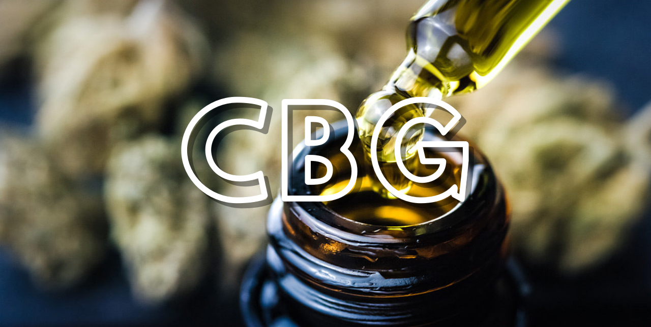 visualizes cannabis origin of CBG with cannabis flower and bottle of cannabis oil
