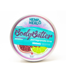 visualizes packaging for pomegranate lime cbd body butter by hempheal