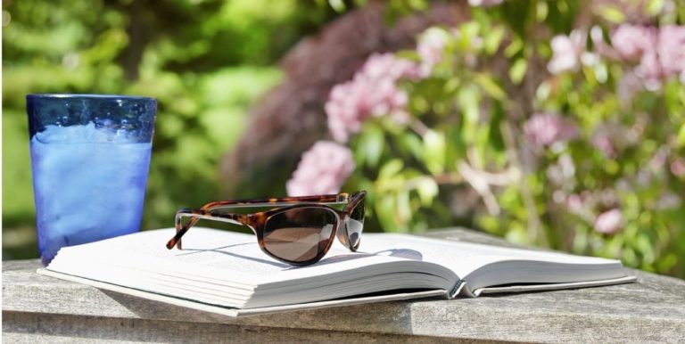 analogizes a top 5 cbd book in a patio reading setting