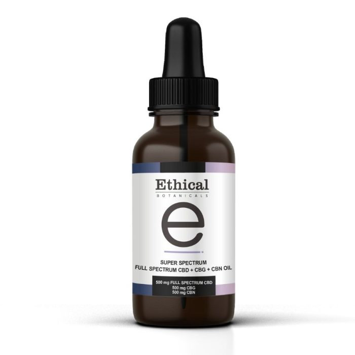 visualizes packaging of CBD CBG CBN Oil - Super Spectrum by Ethical Botanicals
