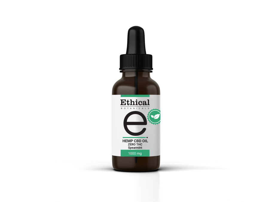 Ethical Botanicals 1000mg THC-Free Hemp CBD Oil with Spearmint Flavour