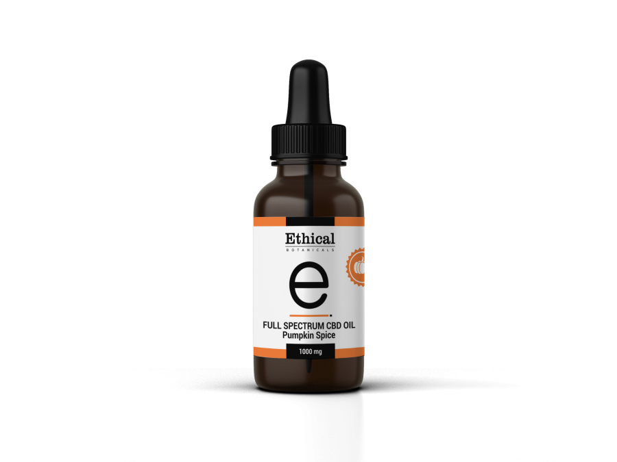 Full Spectrum CBD Oil Pumpkin Spice 1000mg Limited Edition bottle – Ethical Botanicals