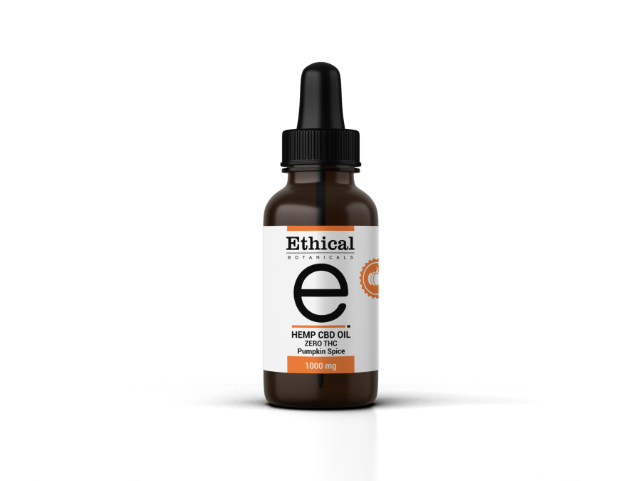 Hemp CBD Oil Pumpkin Spice 1000mg THC-Free Limited Edition bottle – Ethical Botanicals